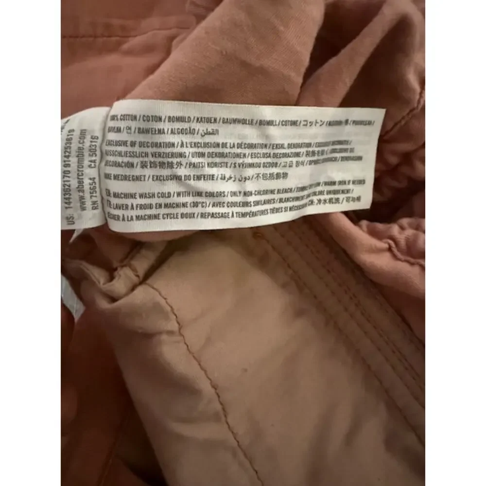 ABERCROMBIE & FITCH PINK BUTTON UP JACKET SIZE SMALL - Picture 7 of 8